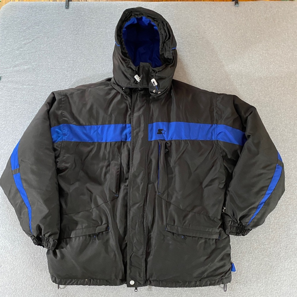 Starter 3-in-1 System Jacket Mens Large Blue Black Parka Track Jacket